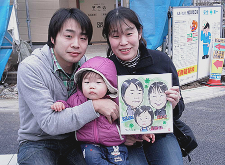 似顔絵をお描きしたご家族