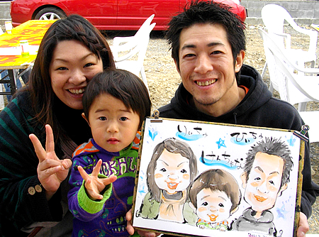 似顔絵をお描きしたご家族