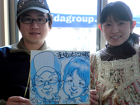 似顔絵をお描きしたご夫婦
