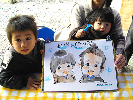 似顔絵をお描きした兄弟