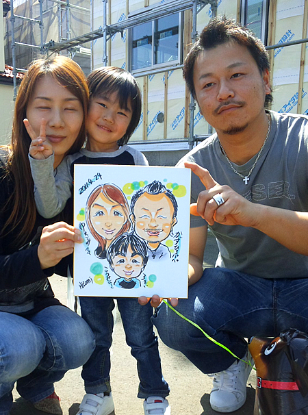 似顔絵をお描きしたご家族