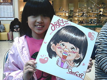 似顔絵をお描きした女の子