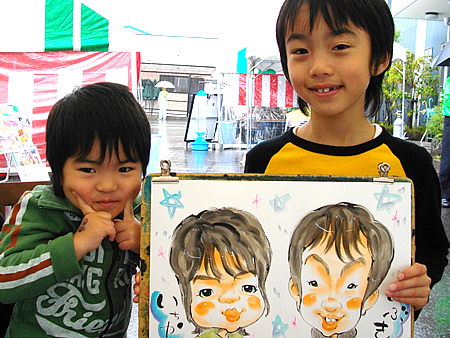 似顔絵をお描きした兄弟