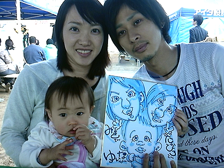 似顔絵をお描きしたご家族