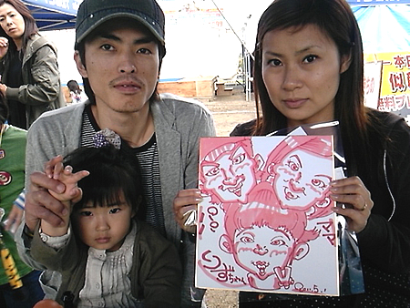 似顔絵をお描きしたご家族