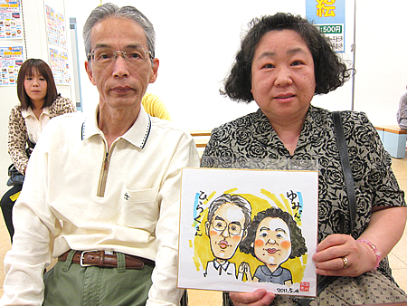 似顔絵をお描きしたご夫婦