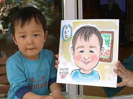 似顔絵をお描きした男の子