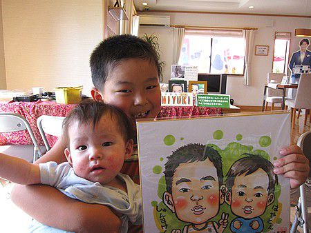 似顔絵をお描きした兄弟