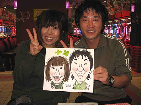 似顔絵をお描きしたご夫婦