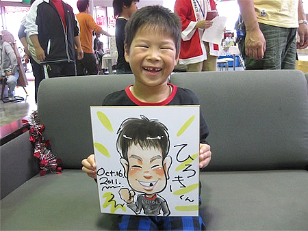 似顔絵をお描きした男の子