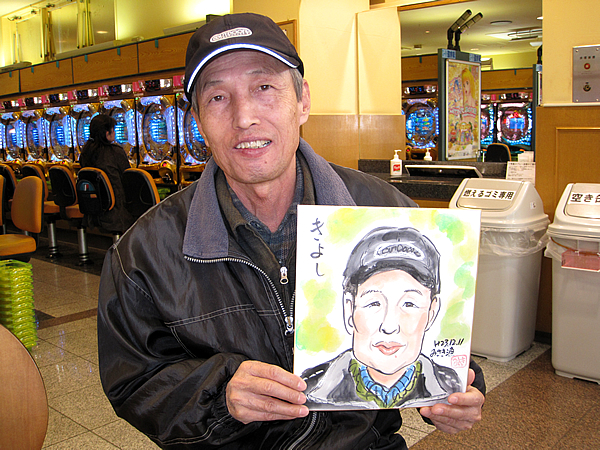 似顔絵をお描きした男性