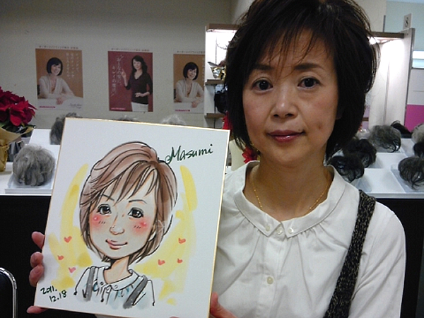 似顔絵をお描きした女性