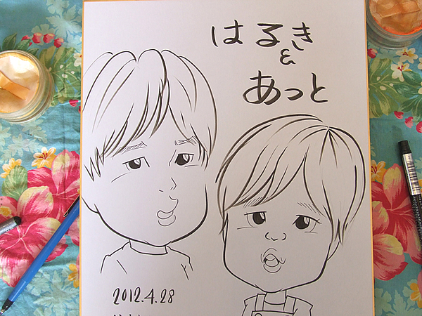 イベントでお描きした兄弟の似顔絵
