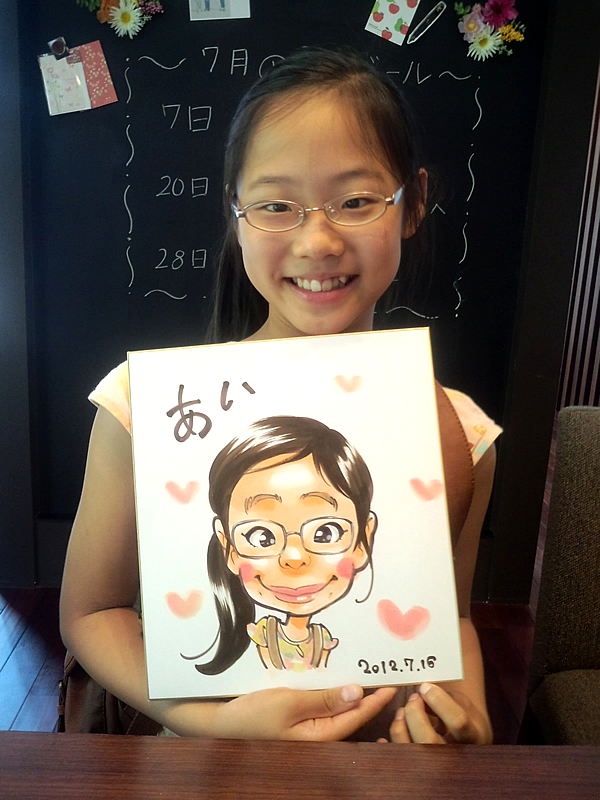似顔絵をお描きした女の子