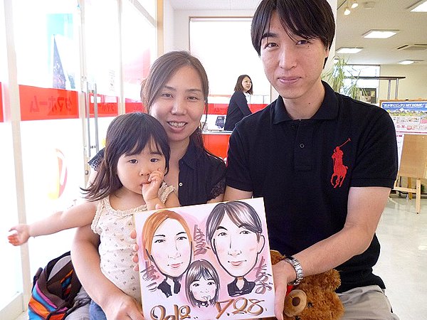 似顔絵をお描きしたご家族