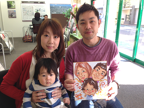 似顔絵をお描きしたご家族
