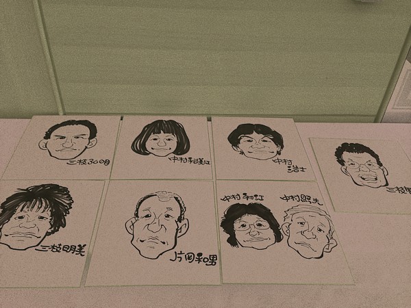 結婚披露宴でお描きした招待客の似顔絵