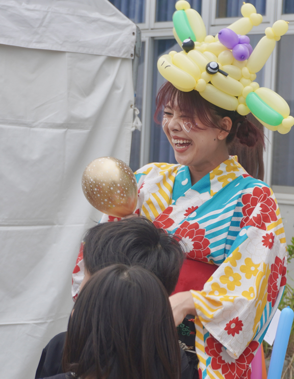 東京都葛飾区で開催された防災イベントに派遣したバルーンパフォーマーつぐみ
